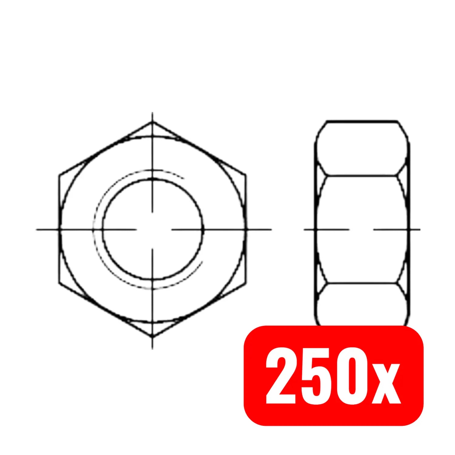 B-Ware Reyher Sechskantmutter Mutter Din 934 Edelstahl A2 70 M3 Packung 250 Stück