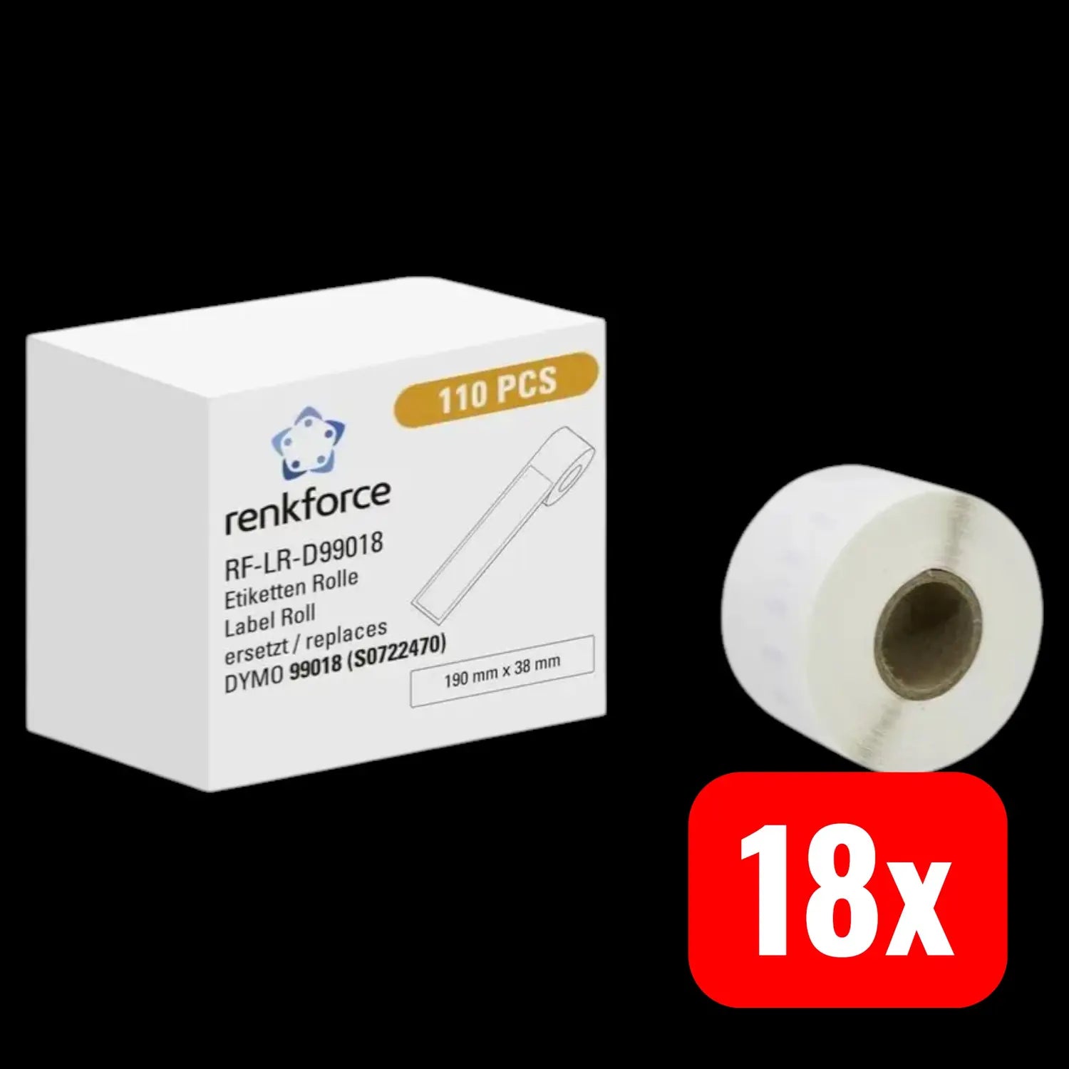 B-Ware Renkforce Vielzweck Etiketten Rolle Kompatibel Papier Permanent Haftend 18 Sets