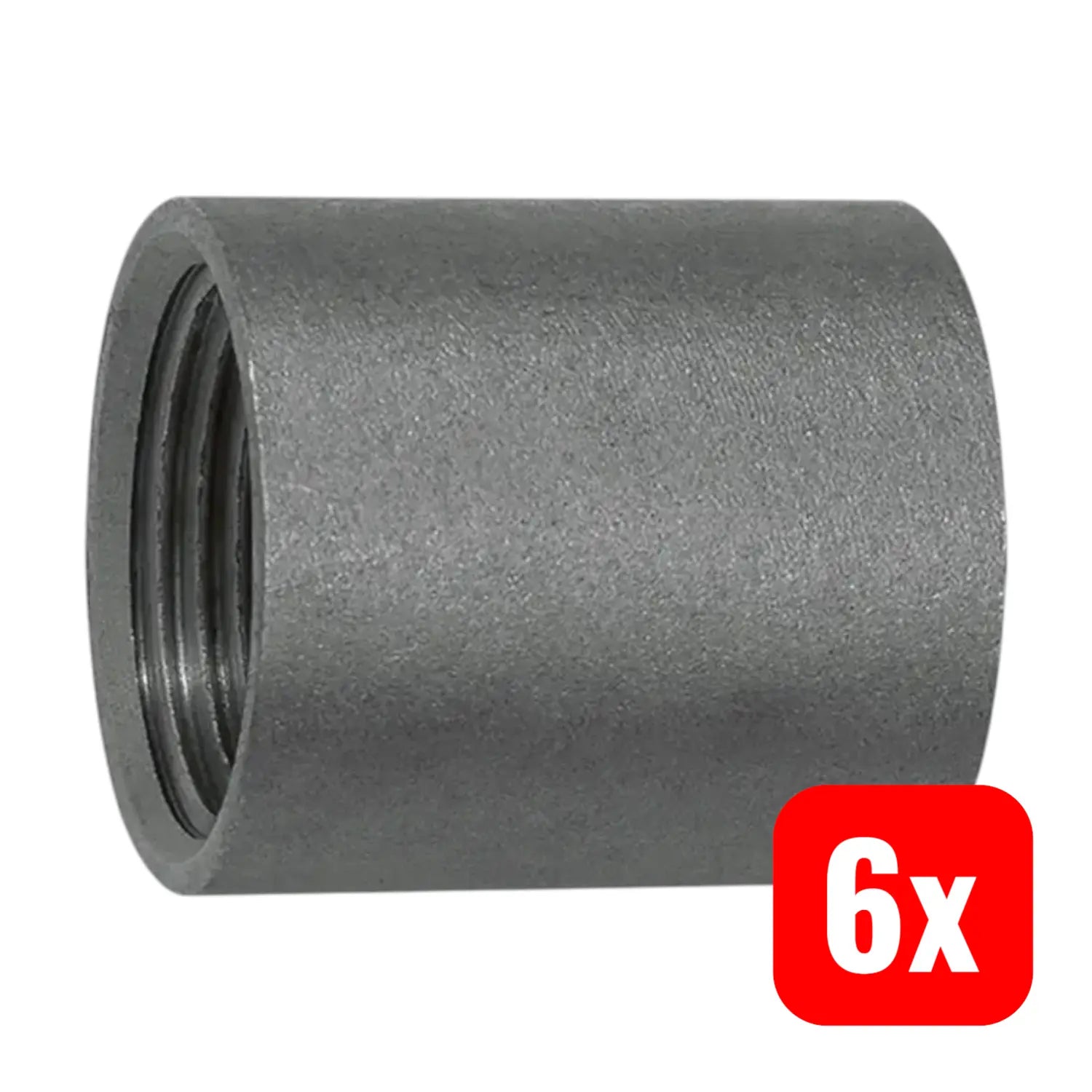 B-Ware Riegler Anschweißmuffe Muffe Stahl Fitting Gewinde Blank Rp 1/2 Rohr 6 Stück