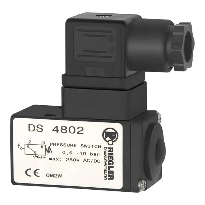 B-Ware Riegler Druckschalter Schalter Wechselkontakt Anflanschbar Ks G 1/4 0,5 10 Bar