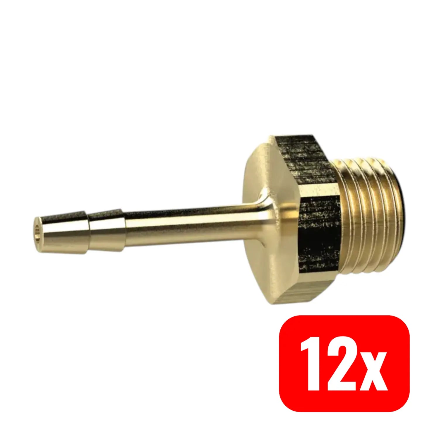 B-Ware Riegler Schlauchtülle Einschraubschlauch Messing G 1/4 Lw 4 Mm Sw 17 Mm 12 Stück