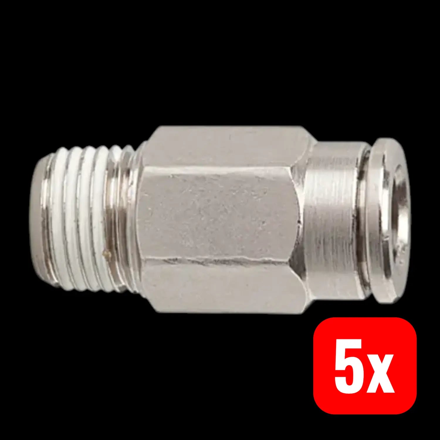 B-Ware Riegler Steckverschraubung Verbinder Metallica Gerade Druckluft 10 Mm 5 Stück