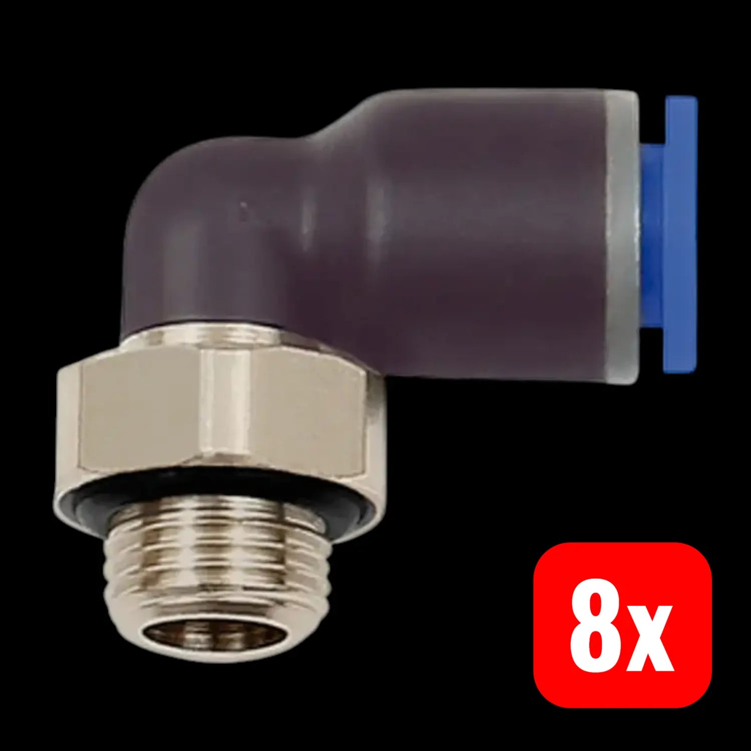 B-Ware Riegler Steckverschraubung Verbinder L Steckverschraubung Blaue Serie 8 Stück