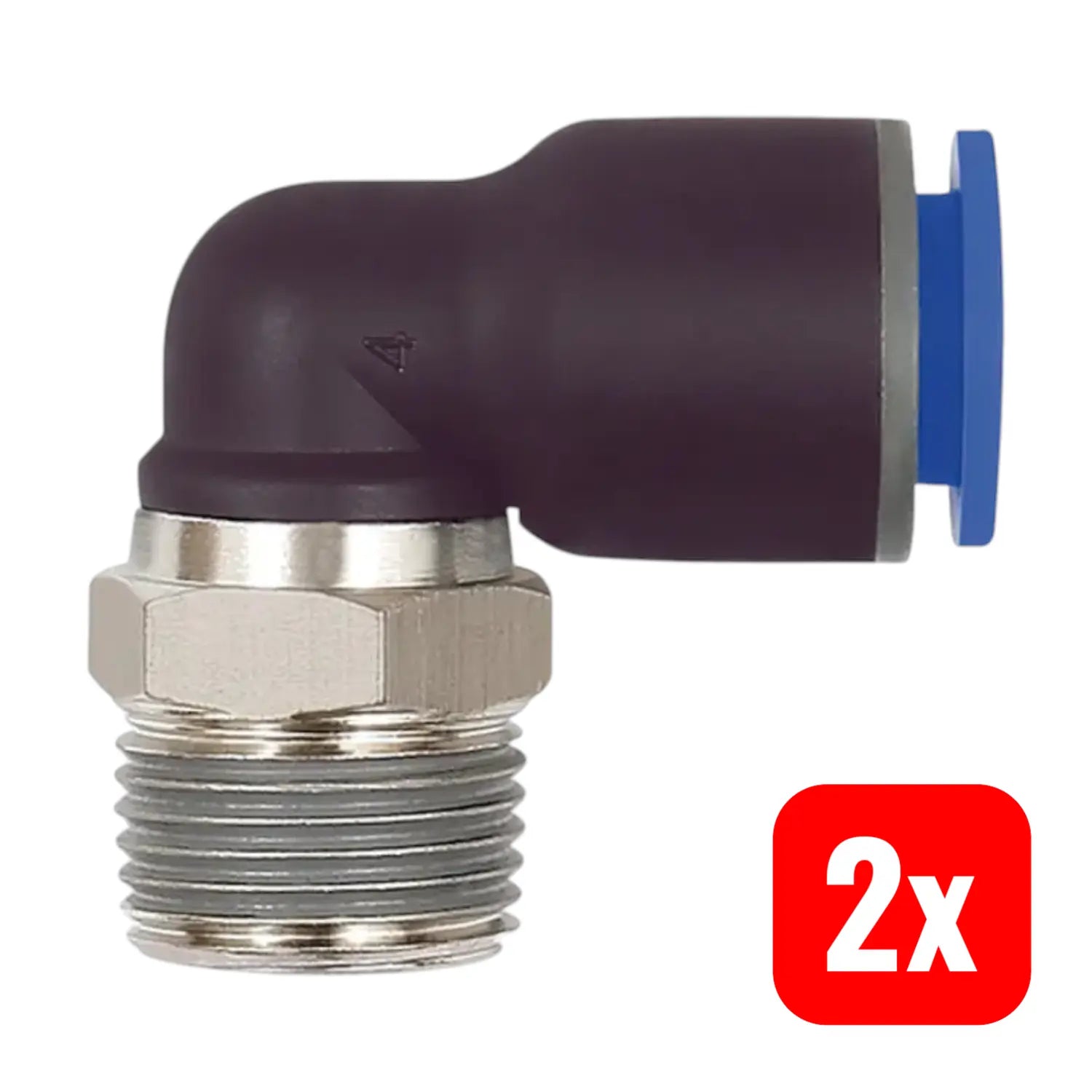 B-Ware Riegler L Steckverschraubung Schnellsteckverbinder Druckluft 8 Mm 2 Stück