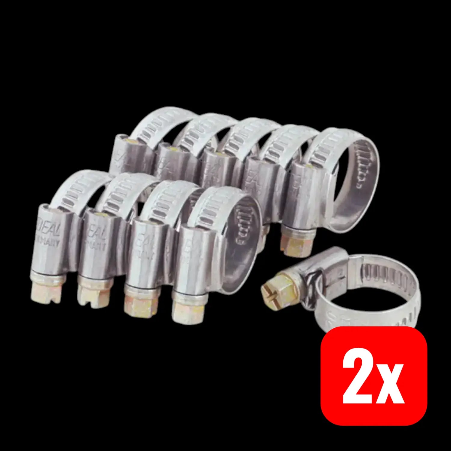 B-Ware Riegler Schlauchschelle Klemmschelle Set Chromstahl Schraube 12 Mm 10er 2 Sets