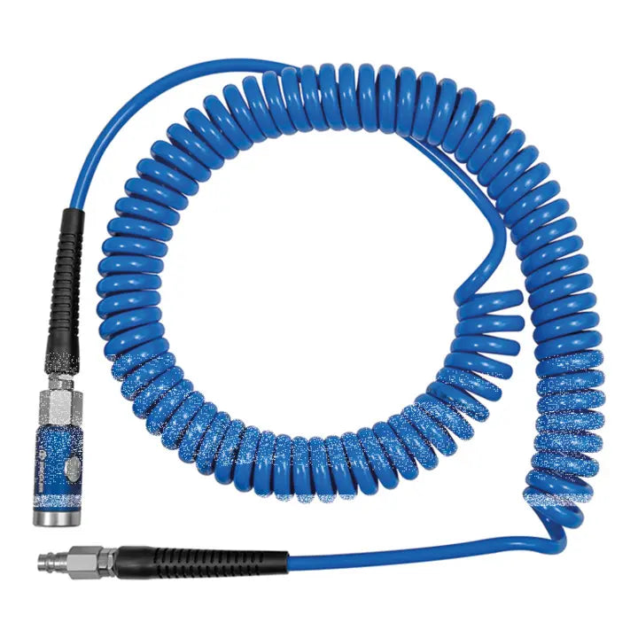 B-Ware Riegler Spiralschlauchset Druckknopfkupplung Spiralschlauch Pu 8x5mm 3m Blau