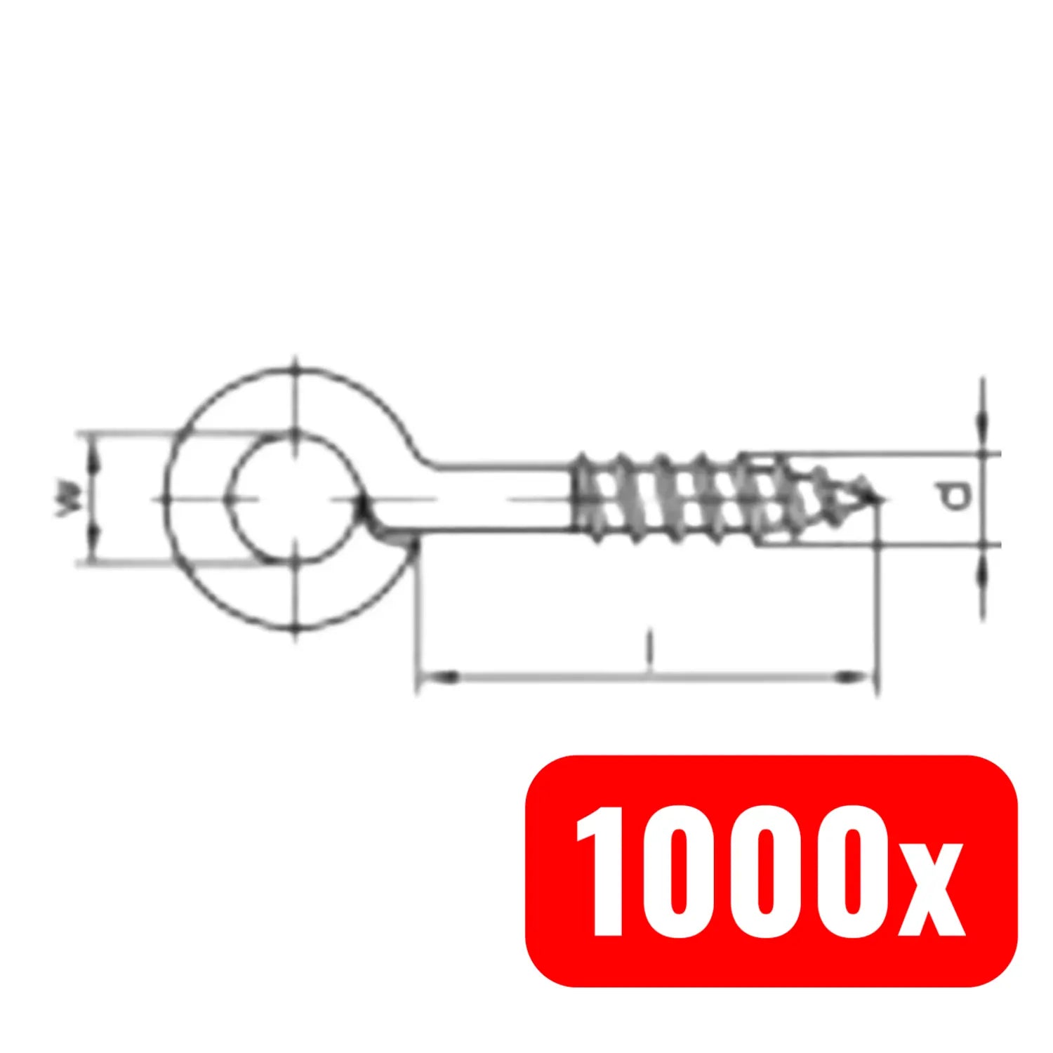 B-Ware Ringschraubösen Typ1 ösen Schraube Stahl Verzinkt 10x3mm 1000 Stück