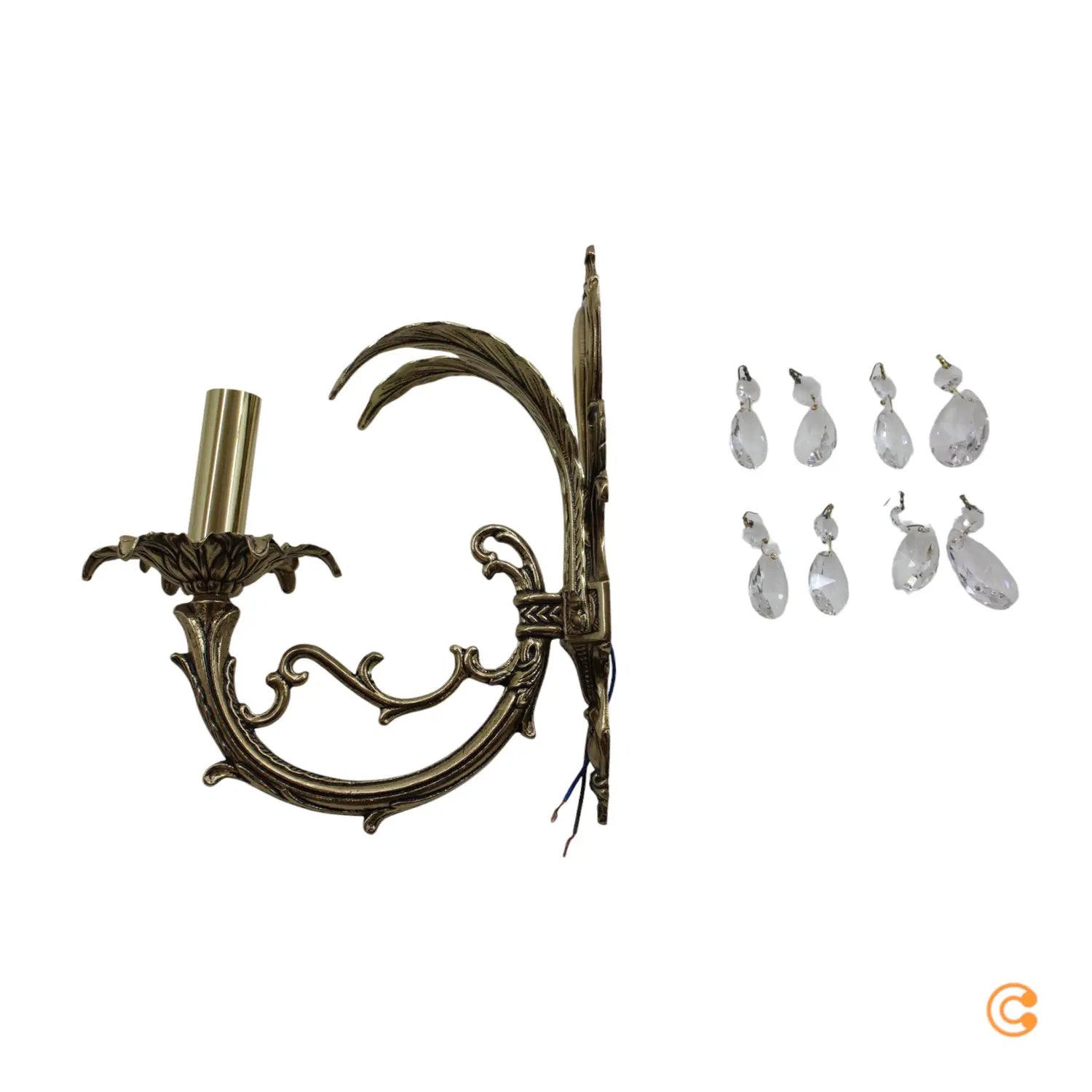 B-Ware Riperlamp Wandlampe Leuchte Palmera Asfour Kristallperlen 1 Flammig Gold 1x E14