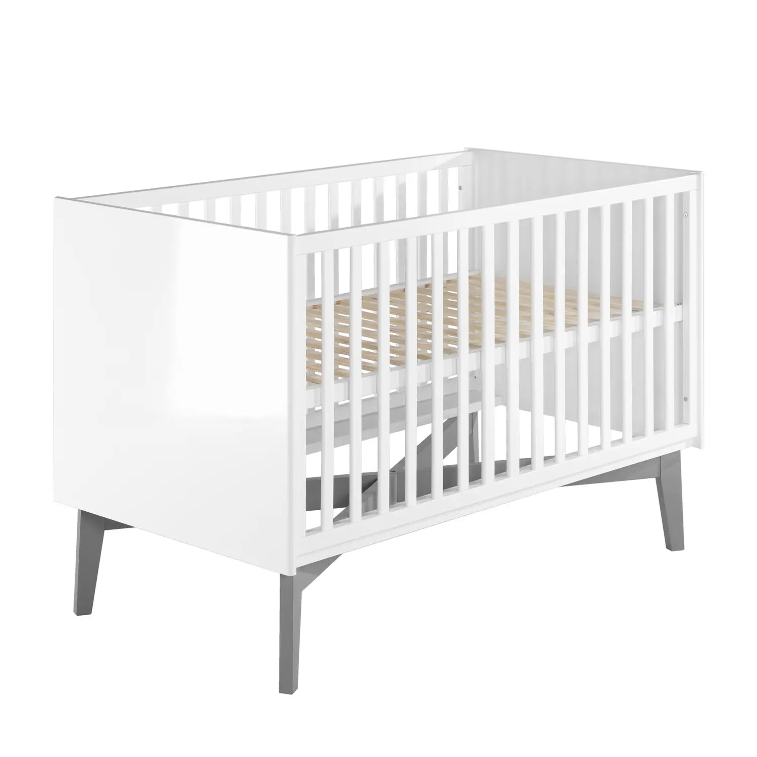B-Ware Roba Kinderbett Babybett Mika Gitterbett Lattenrost Weiß Kinderzimmer 70x140 Cm