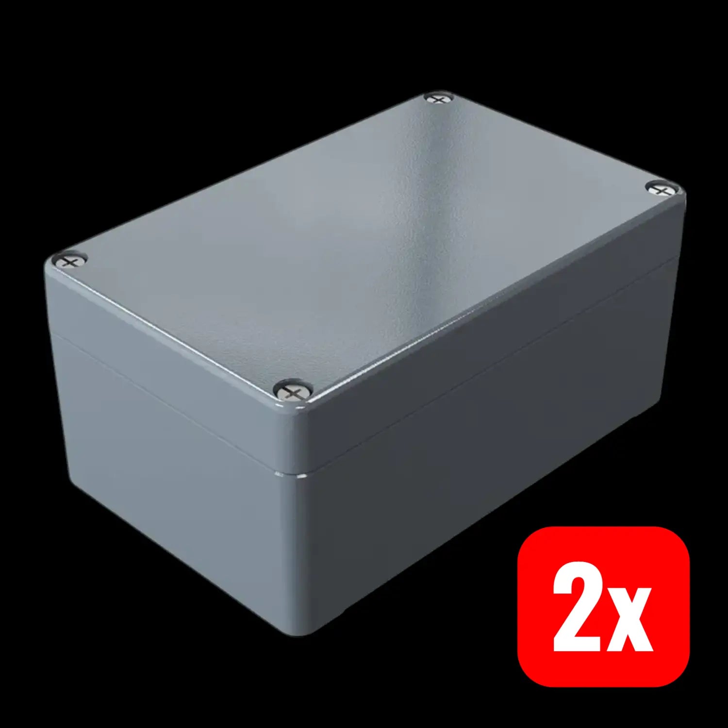 B-Ware Rose System Gehäuse Leergehäuse Aluminium Grau Verteiler Box 80x125x57mm 2 Stück