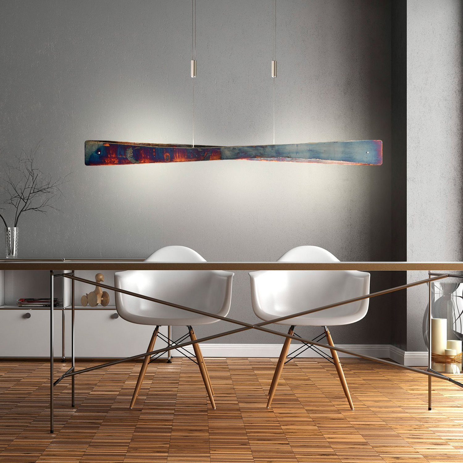 B-Ware Quitani Pendelleuchte Hängeleuchte Balkenleuchte Lian Led Gold Oxidiert Essberei