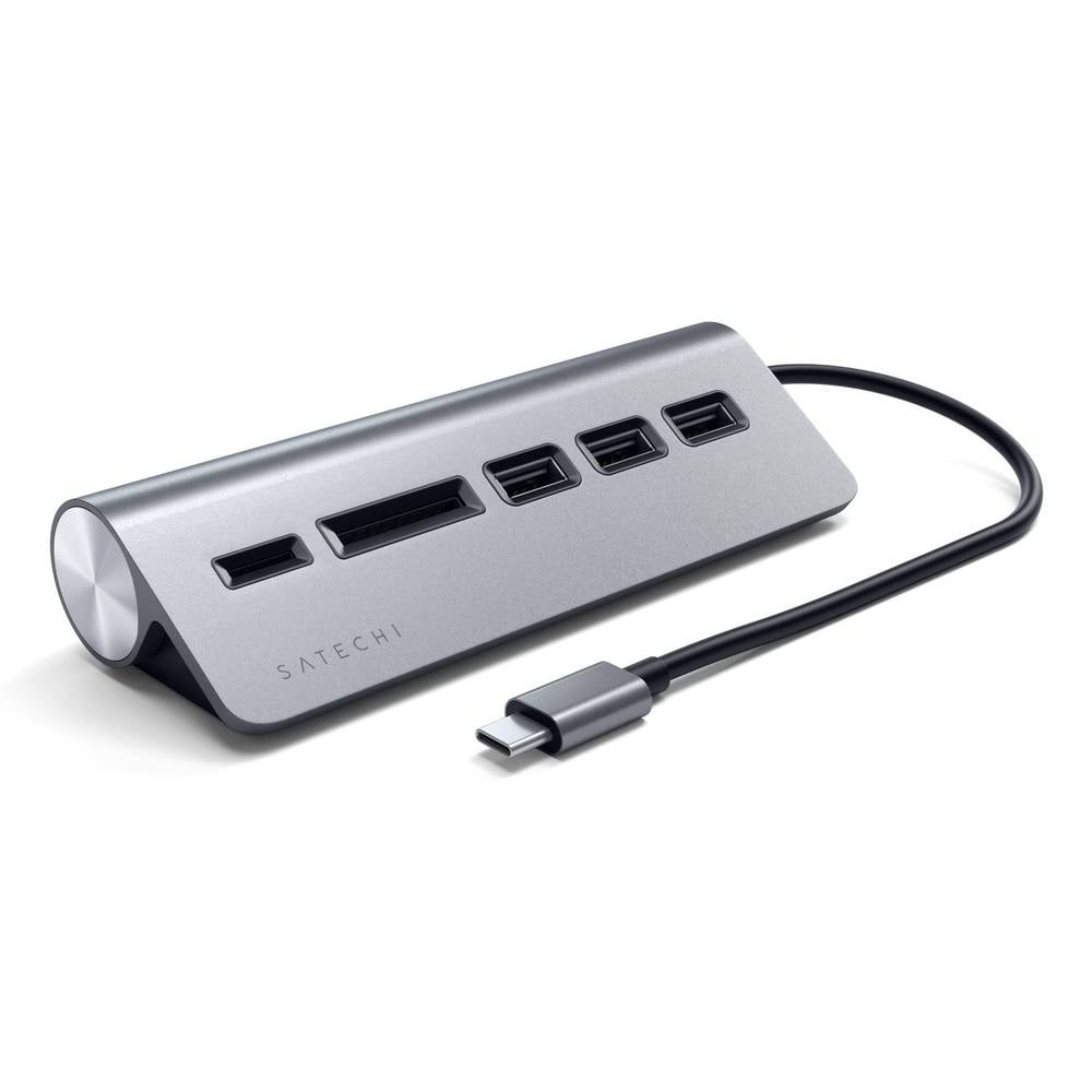 B-Ware Satechi Type C Aluminium Usb Hub & Card Reader Usb Adpater Space Grau