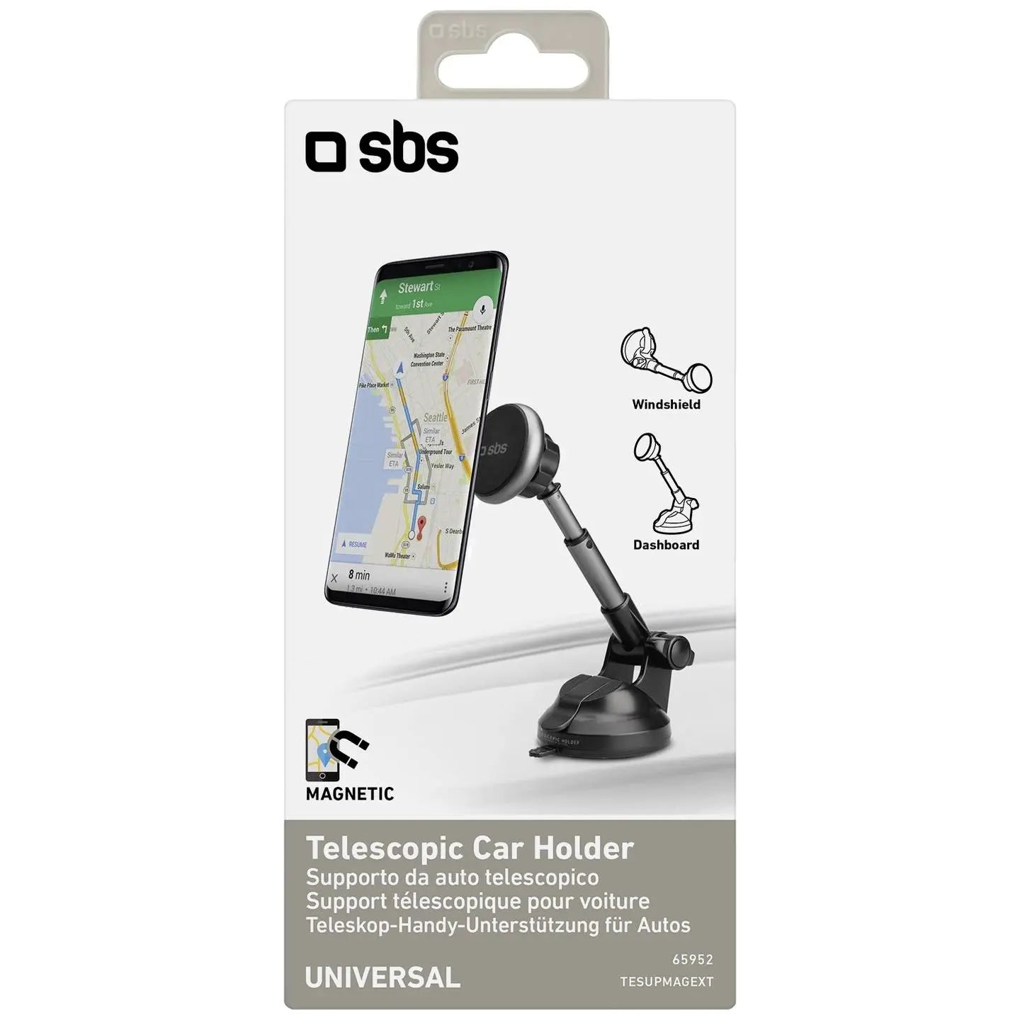 B-Ware Sbs Handyhalter Kfz Halterung Magnet Saugnapf Tesupmagext Schwarz Silber