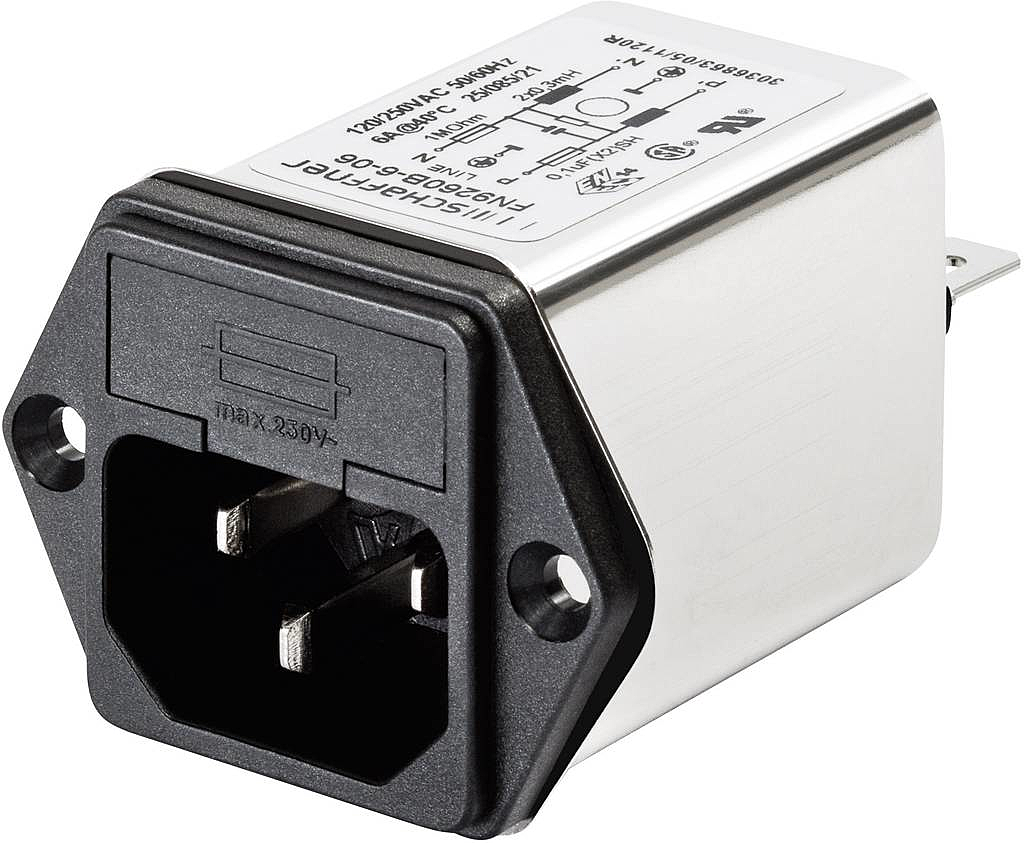 B-Ware Schaffner Fn 9260 4 06 Netzfilter Mit Kaltgerätebuchse Mit Sicherung 250 V/Ac