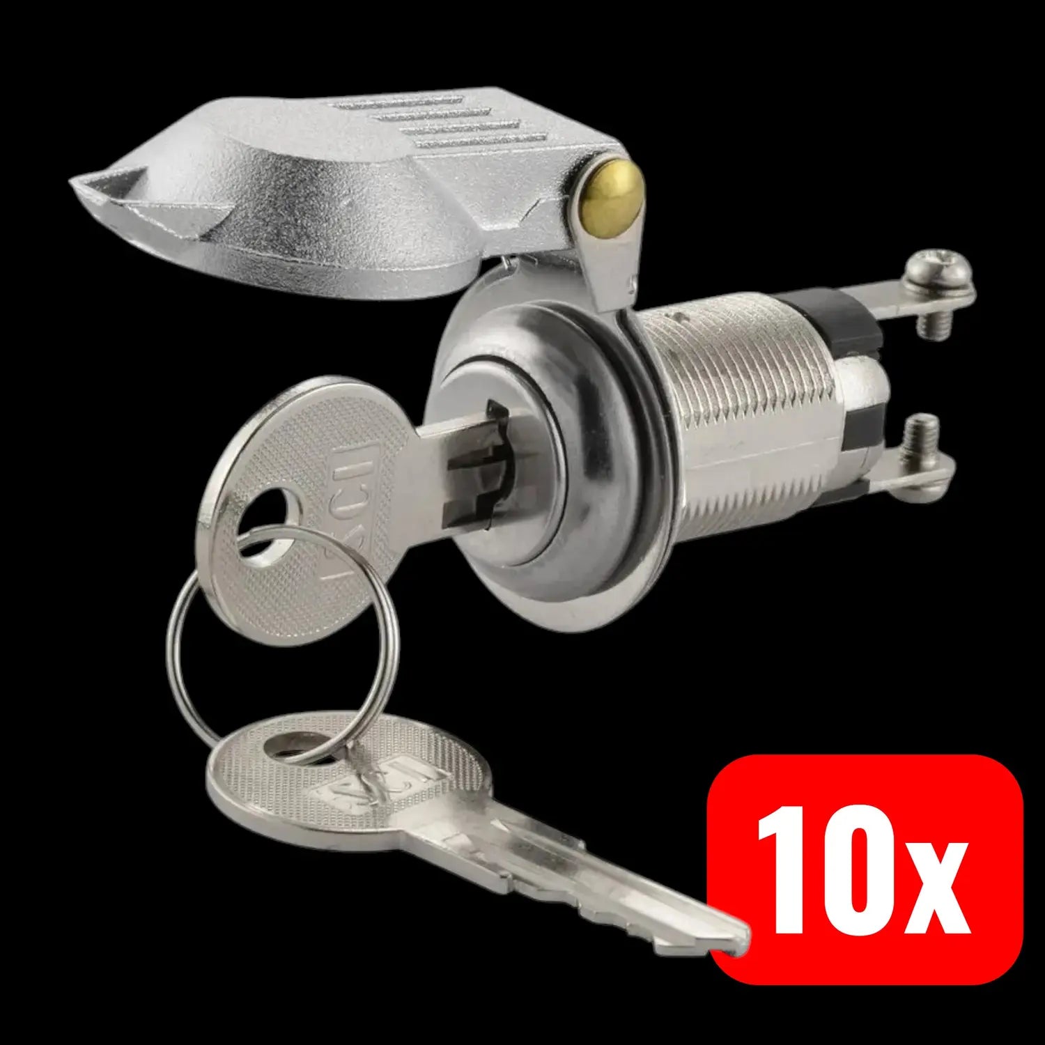 B-Ware Tru Components Schlüsselschalter Schlüsselumschalter Metall Rastend 10 Sets