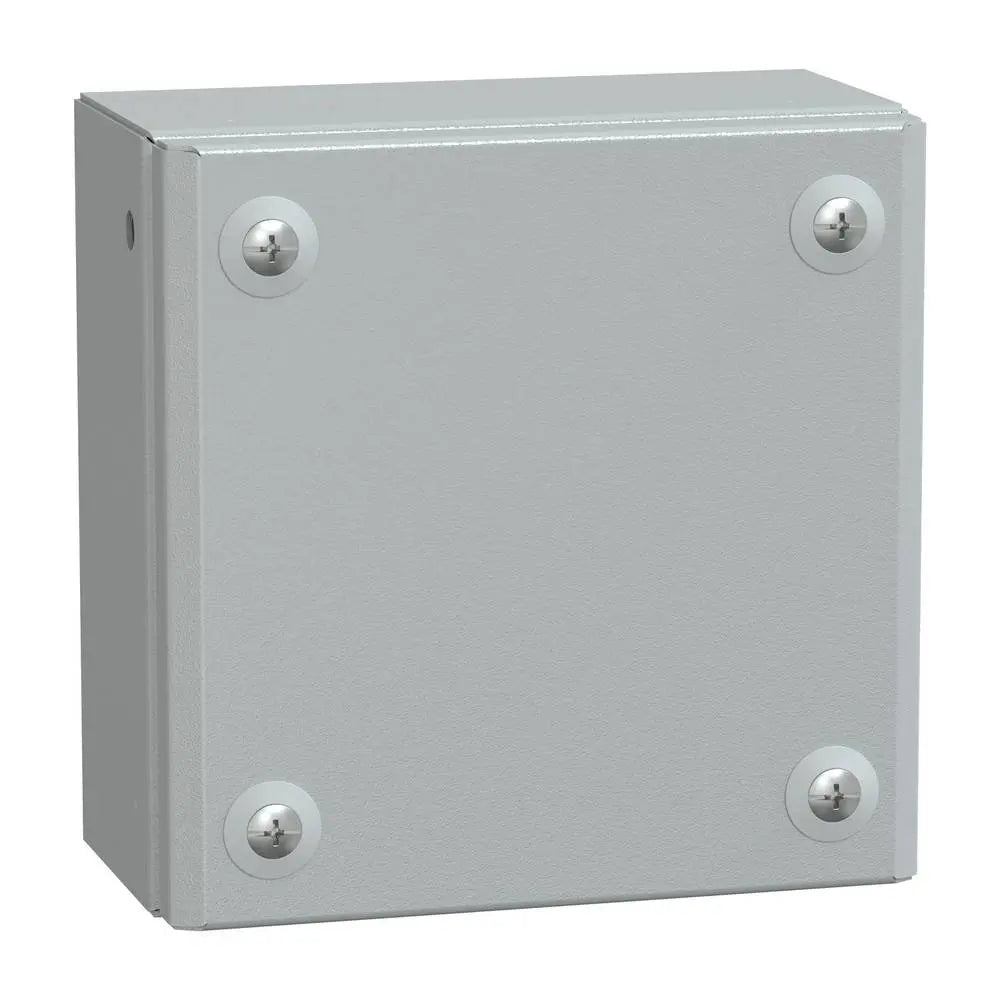 B-Ware Schneider Electric Gehäuse Kasten Flach Stahl Spacial Sbm Ip66 Ik10 150x150x80mm