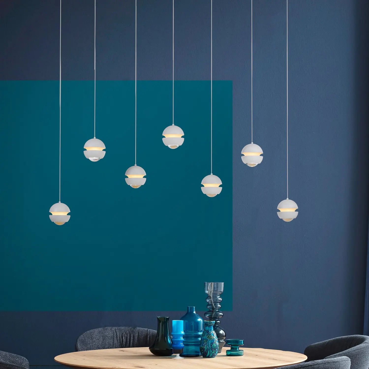 B-Ware Schöner Wohnen Hängelampe Pendelleuchte Led Lampe Lini Weiß Wohnzimmer Esszimmer