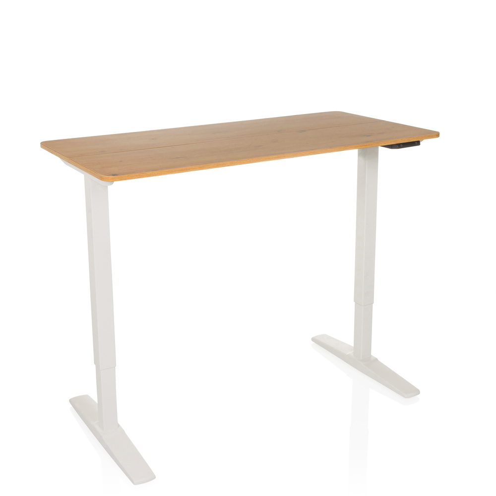B-Ware Hjh Office Schreibtisch Tisch Steh Arbeitsplatz Elektrisch Weiß Eiche 120x60 Cm
