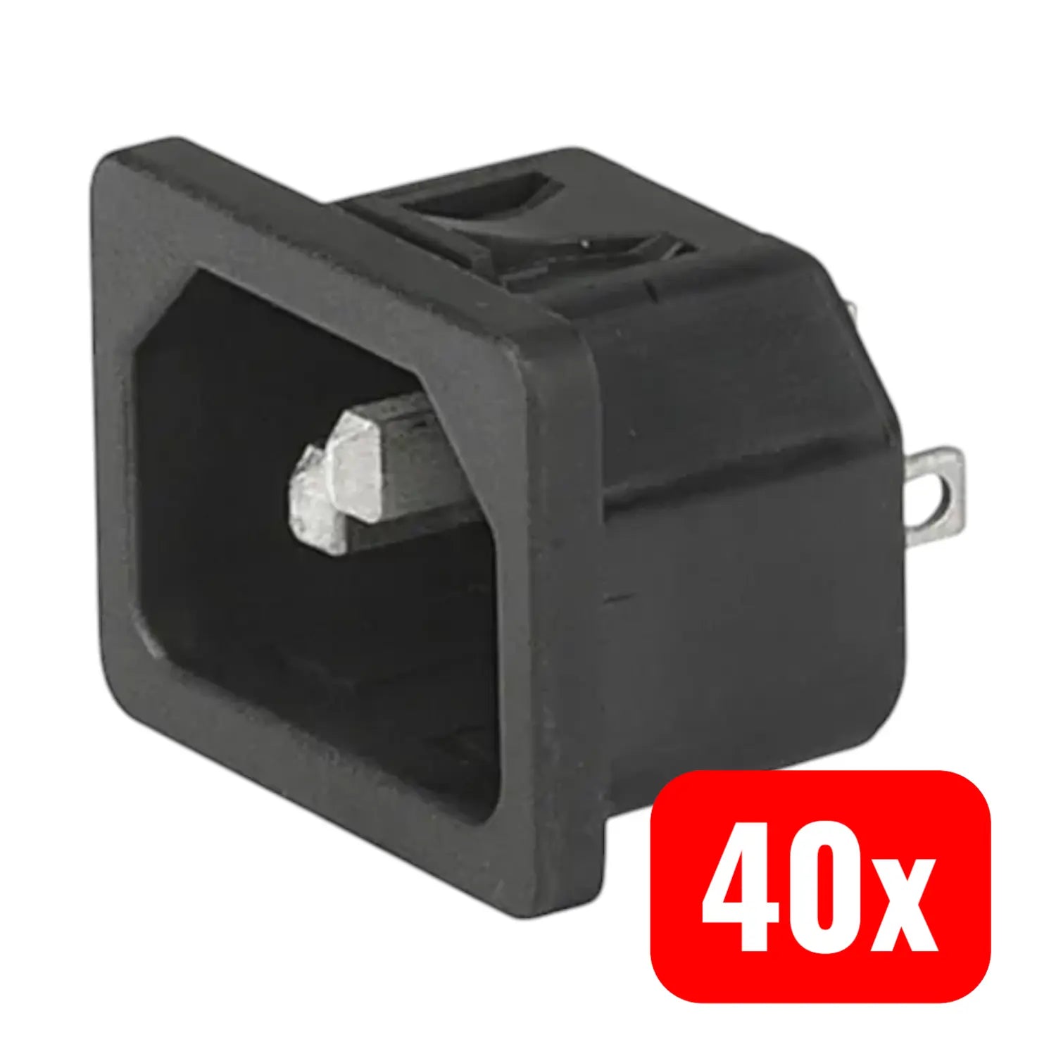 B-Ware Schurter Einbaustecker Stecker C14 Snap In Steckanschluss 3pol Schwarz 40 Stück