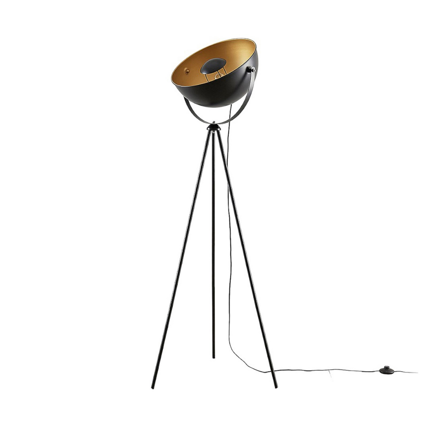 B-Ware Lindby Tripod Stehlampe Meline Lampe Wohnzimmerlampe Schwarz Gold Siehe Text