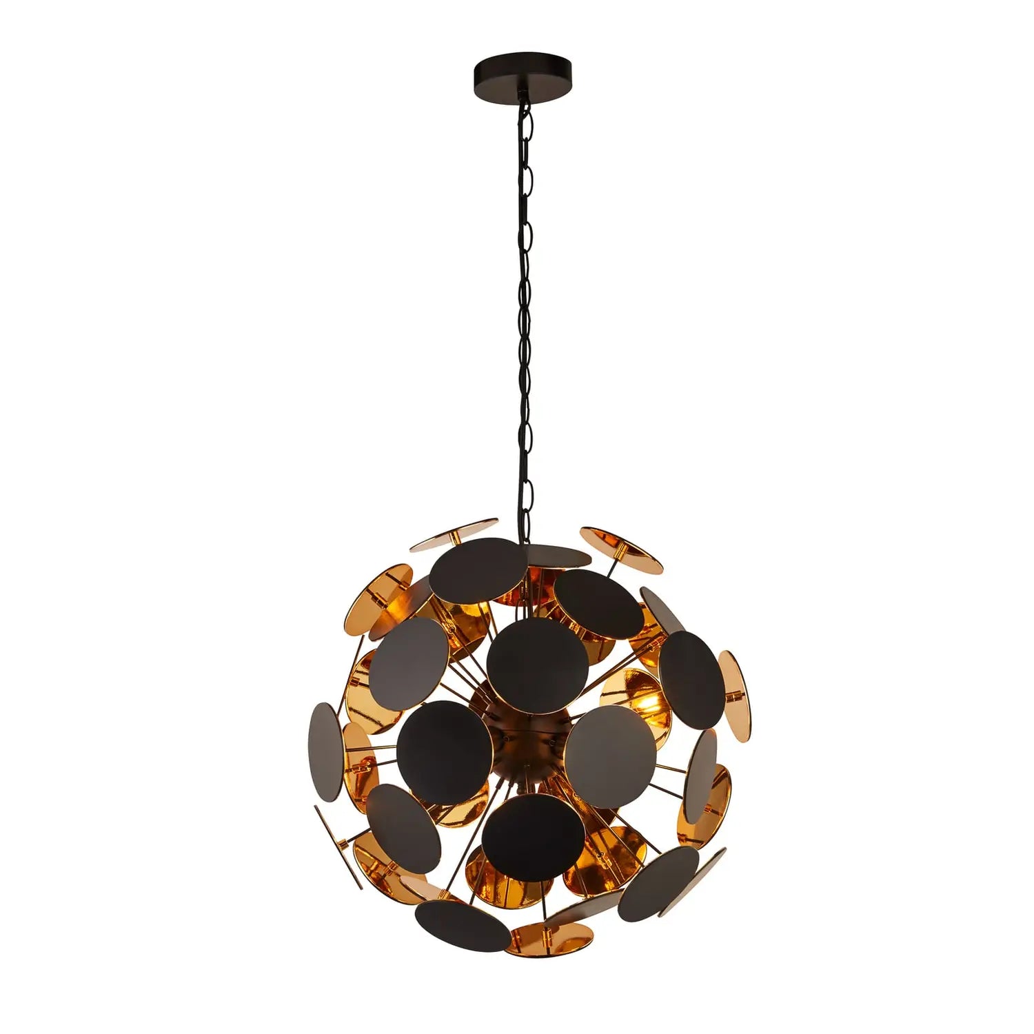 B-Ware Searchlight Hängeleuchte Pendelleuchte Discus Led Schwarz Gold 4 Flg Siehe Text