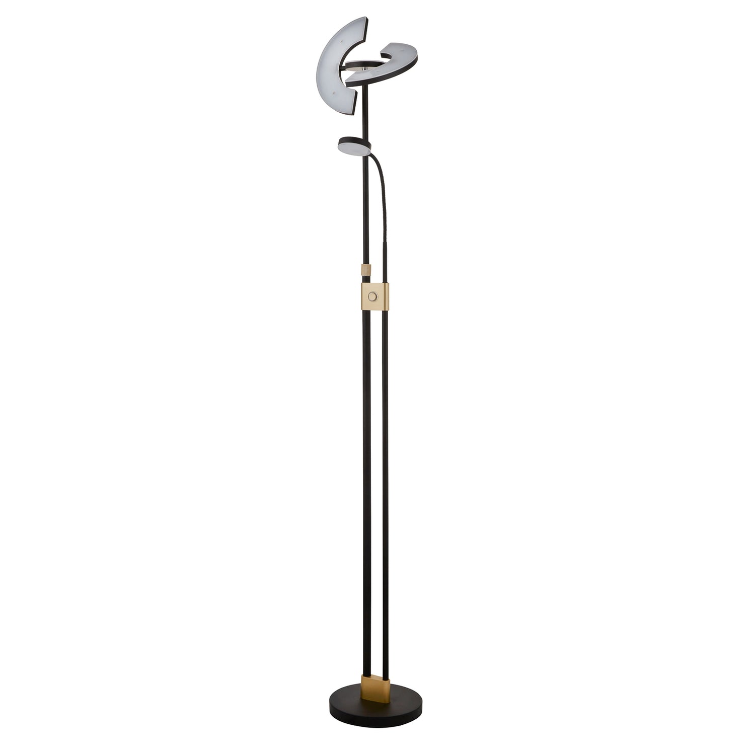 B-Ware Searchlight Stehleuchte Stehlampe Gio Led Schwarz Matt Messing Dimmer Siehe Text