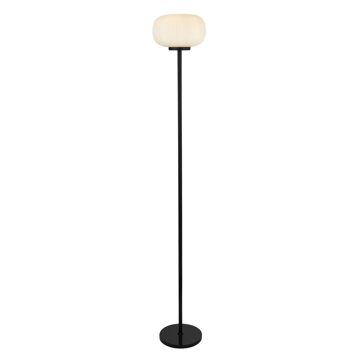 B-Ware Searchlight Stehleuchte Lumina Standlampe Wohnzimmer Glas Schirm Weiß Modern