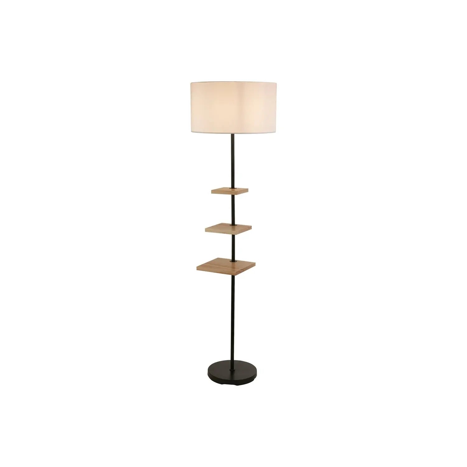 B-Ware Searchlight Stehleuchte Standlampe Norfolk Schwarz Grau Stahl Textil Schalter