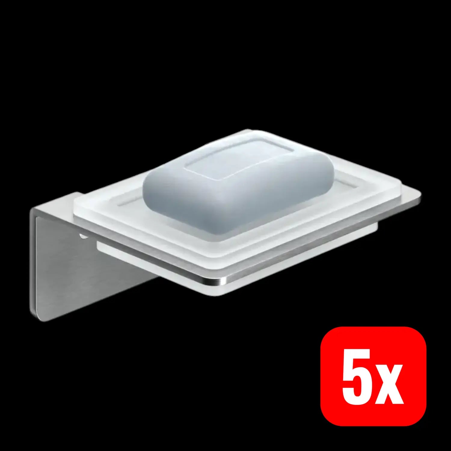 B-Ware Weissenstein Seifenschale Schale Glashalterung Wandmontage Silber Bad 5 Stück