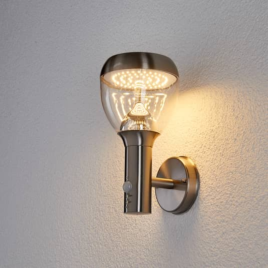 B-Ware Lindby Sensor Außenwandleuchte Außen Wandleuchte Lampe Leuchte Etta Edelstahl 428