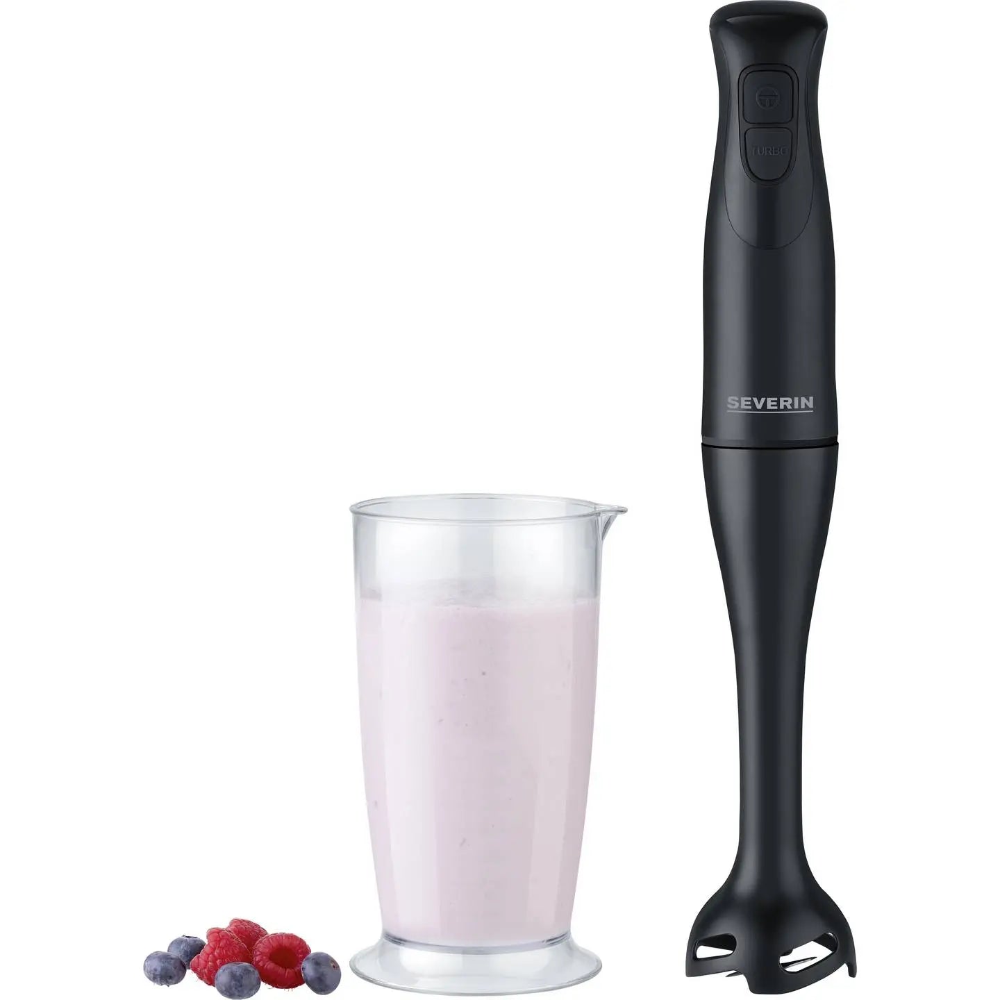 B-Ware Severin Stabmixer Pürierstab Set Mixer Schwarz Kunststoff Schneebesen