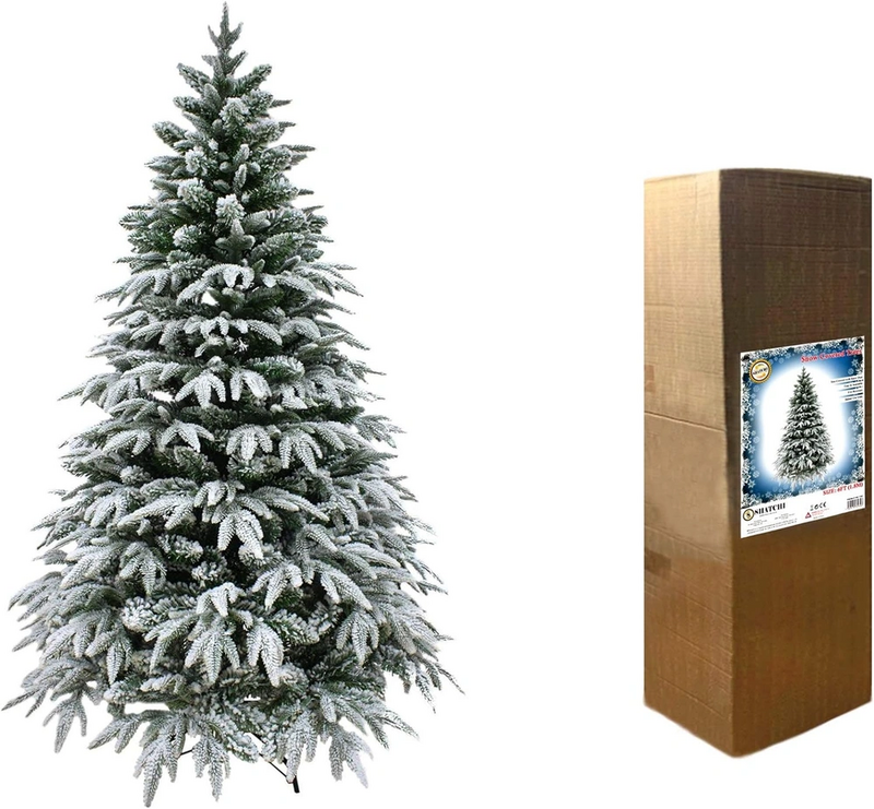 B-Ware Shatchi Artificial Christmas Tree Dekobaum 5 Ft Snow Covered Branches Green995