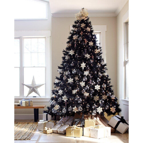 B-Ware Shatchi Weihnachtsbaum Tannenbaum Künstlicher Baum Schwarz 2,10m Kunstbaum G661