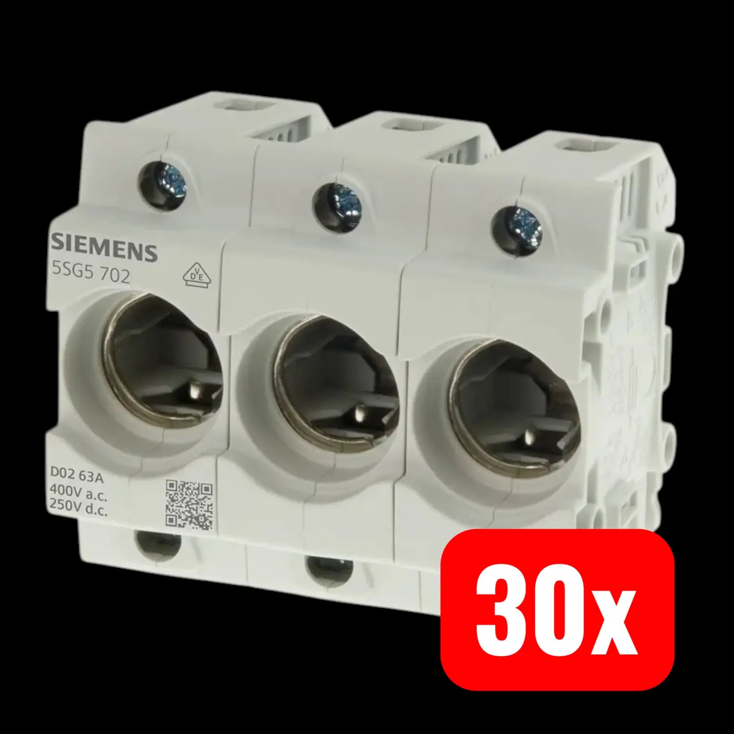 B-Ware Siemens Sicherungshalter Sockel Neozed D02 Sicherungssockel 3polig 6 A 30 Stück