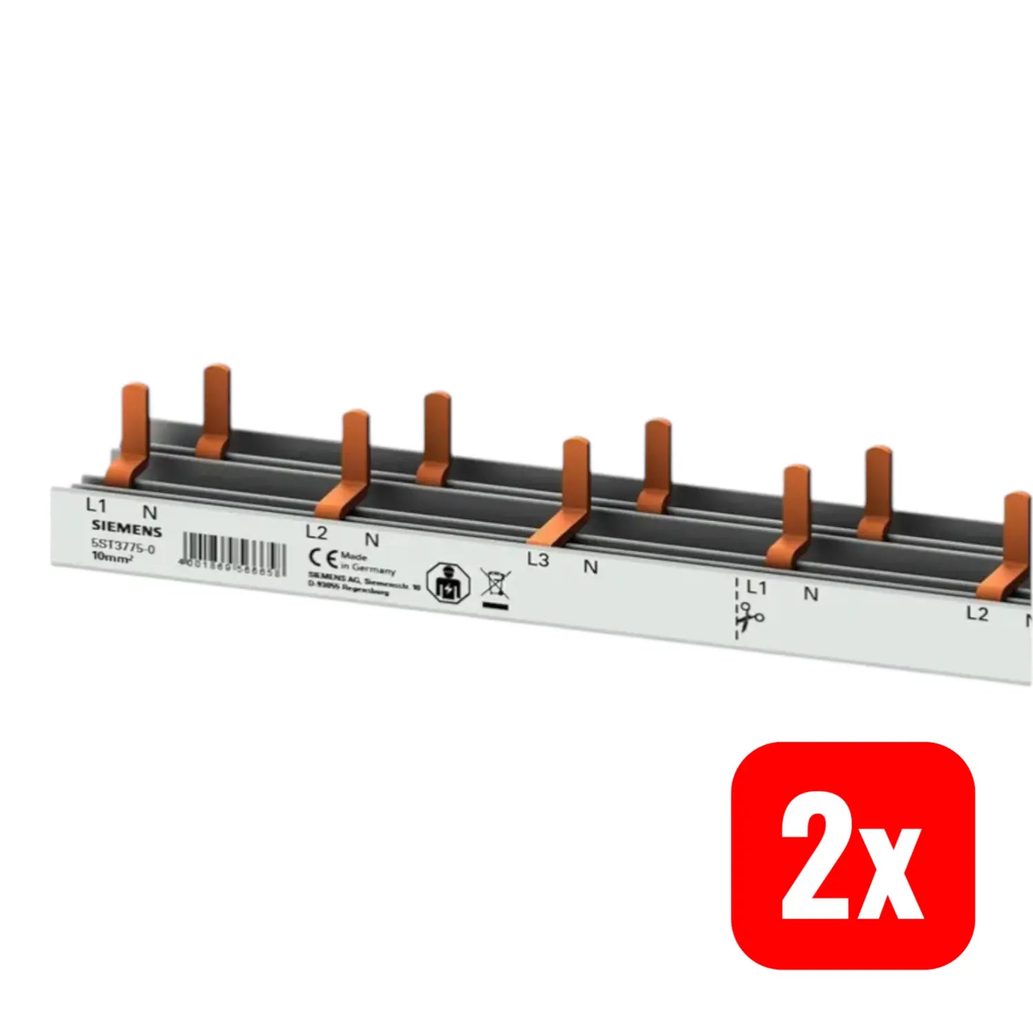 B-Ware Siemens 5 St3775 0 Stiftschiene Strom Stiftsammelschiene 4 Phasen 3polig 2 Stück