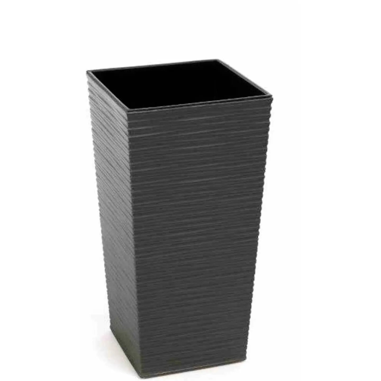 B-Ware Siena Garden Pflanzgefäß Blumentopf Kunststoff Graphit Rillenoptik 593 50