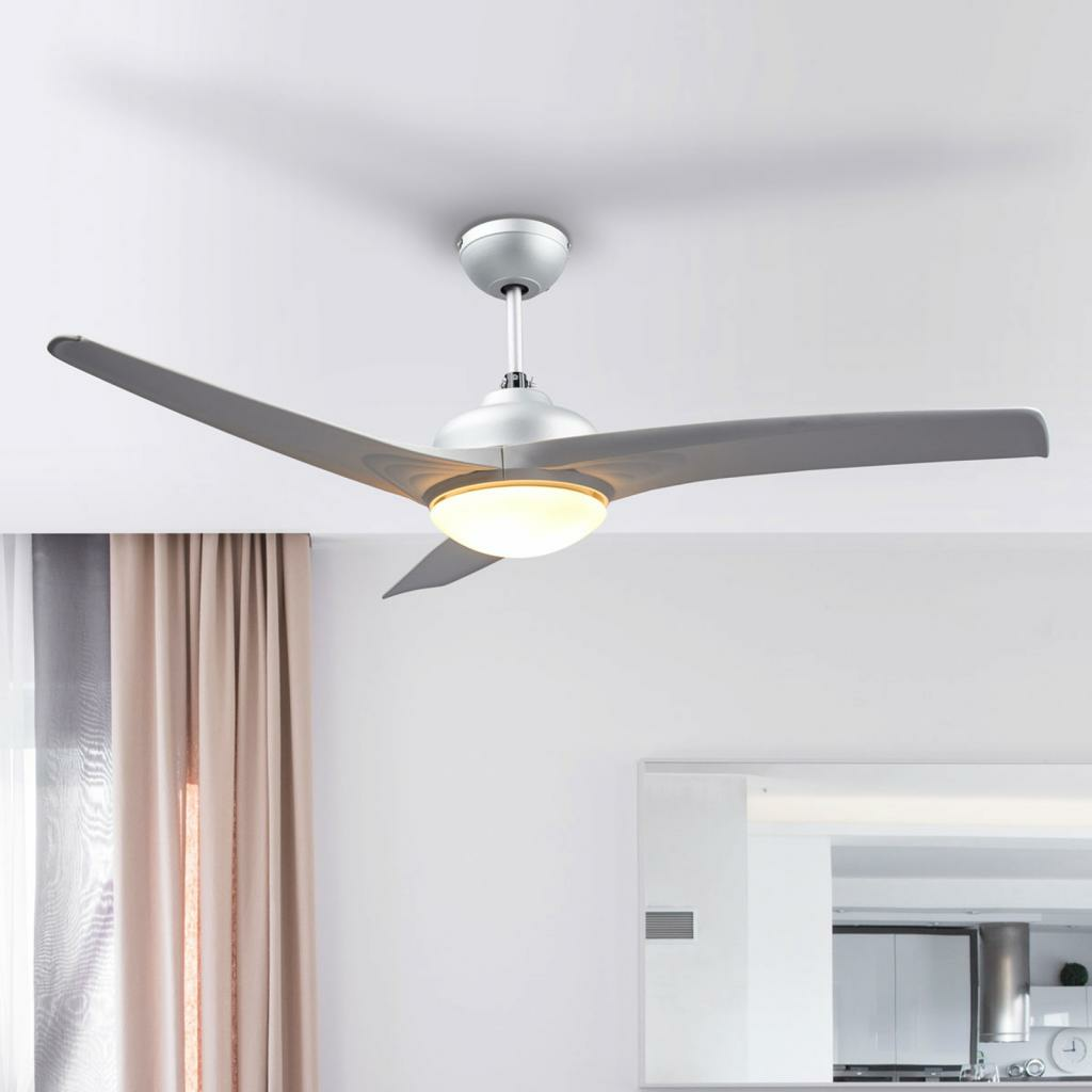 B-Ware Lindby Deckenventilator Emanuel Deckenlampe Ventilator Lampe Beleuchtet Silbern