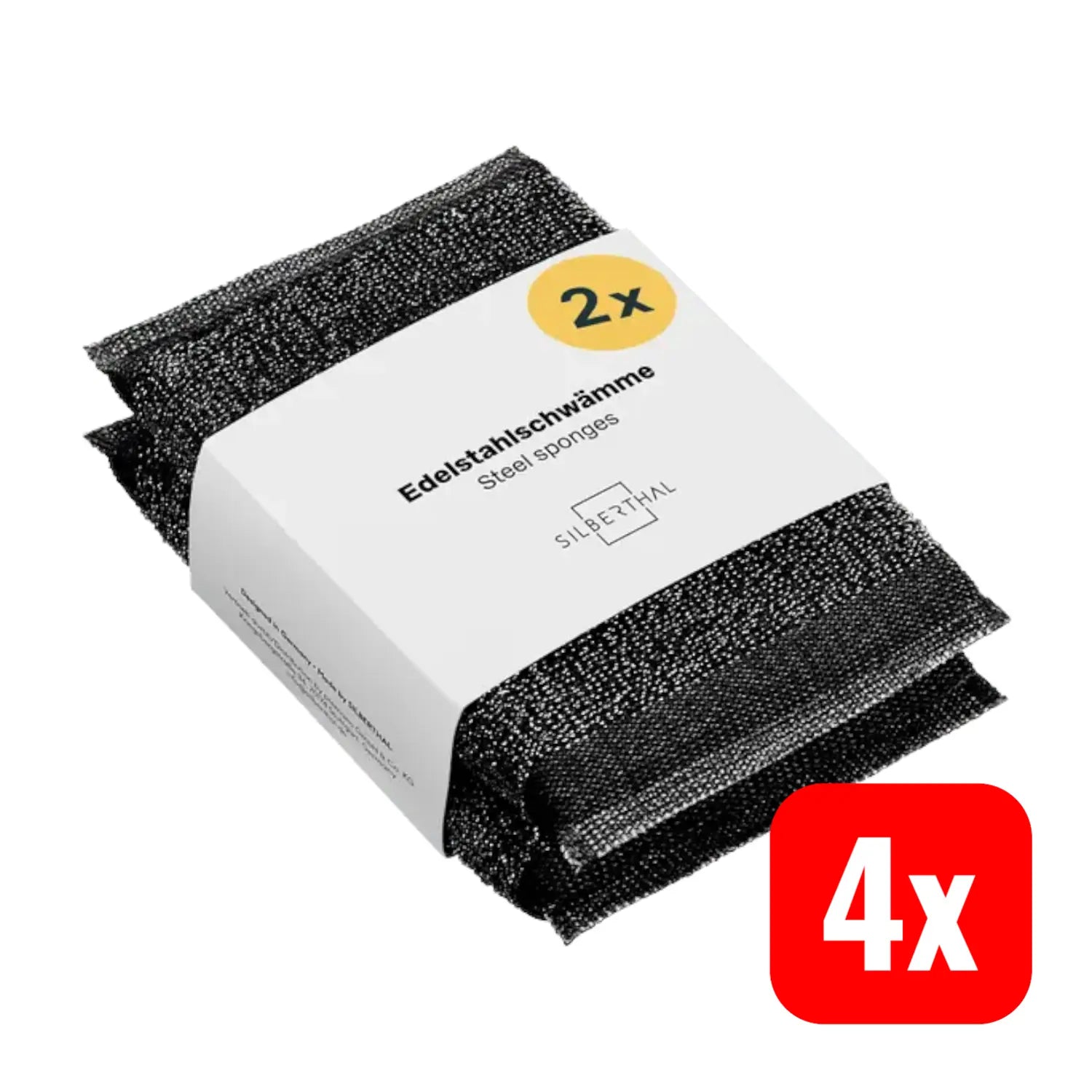 B-Ware Silberthal Reinigungsschwamm Putzhilfe Edelstahl Schwamm 2er Pack 4 Sets