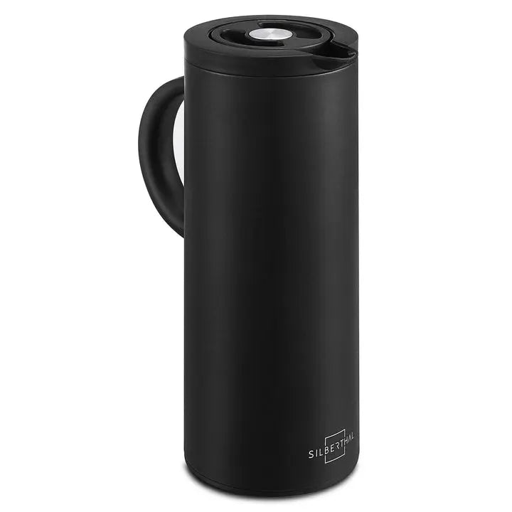 B-Ware Silberthal Thermoskanne Kaffeekanne Isolierkanne Glaseinsatz Edelstahl 1 L