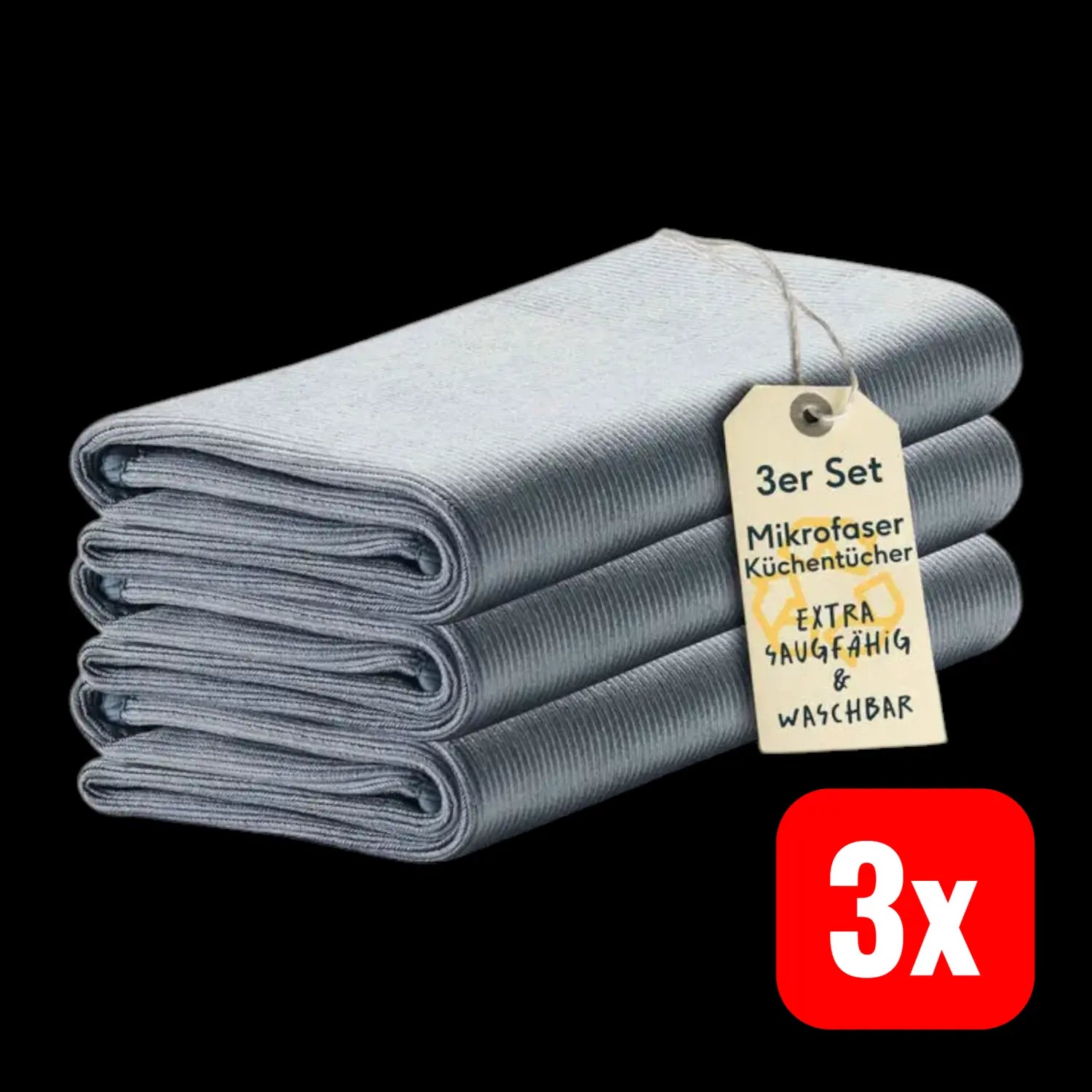 B-Ware Silberthal Geschirrtuch Tuch Mikrofaser Fusselfrei Saugstark 3er Pack 3 Sets