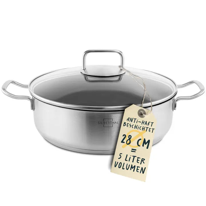 B-Ware Silberthal Servierpfanne Bratpfanne Deckel Pfanne Vielseitig Induktion 28cm