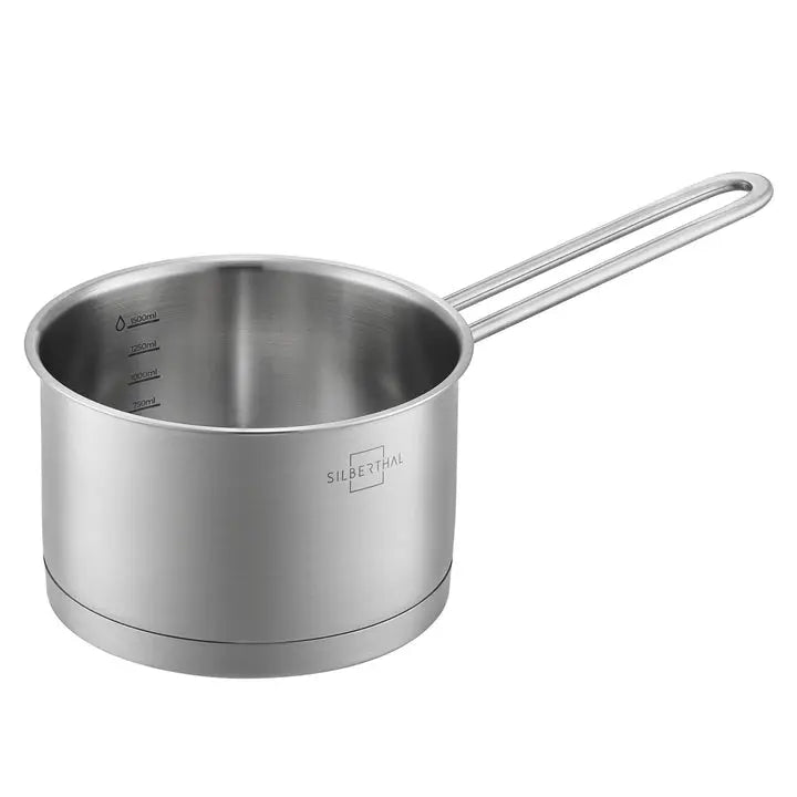 B-Ware Silberthal Stieltopf Kochtopf Edelstahl Stielkasserolle 2 L Messskala Schüttrand