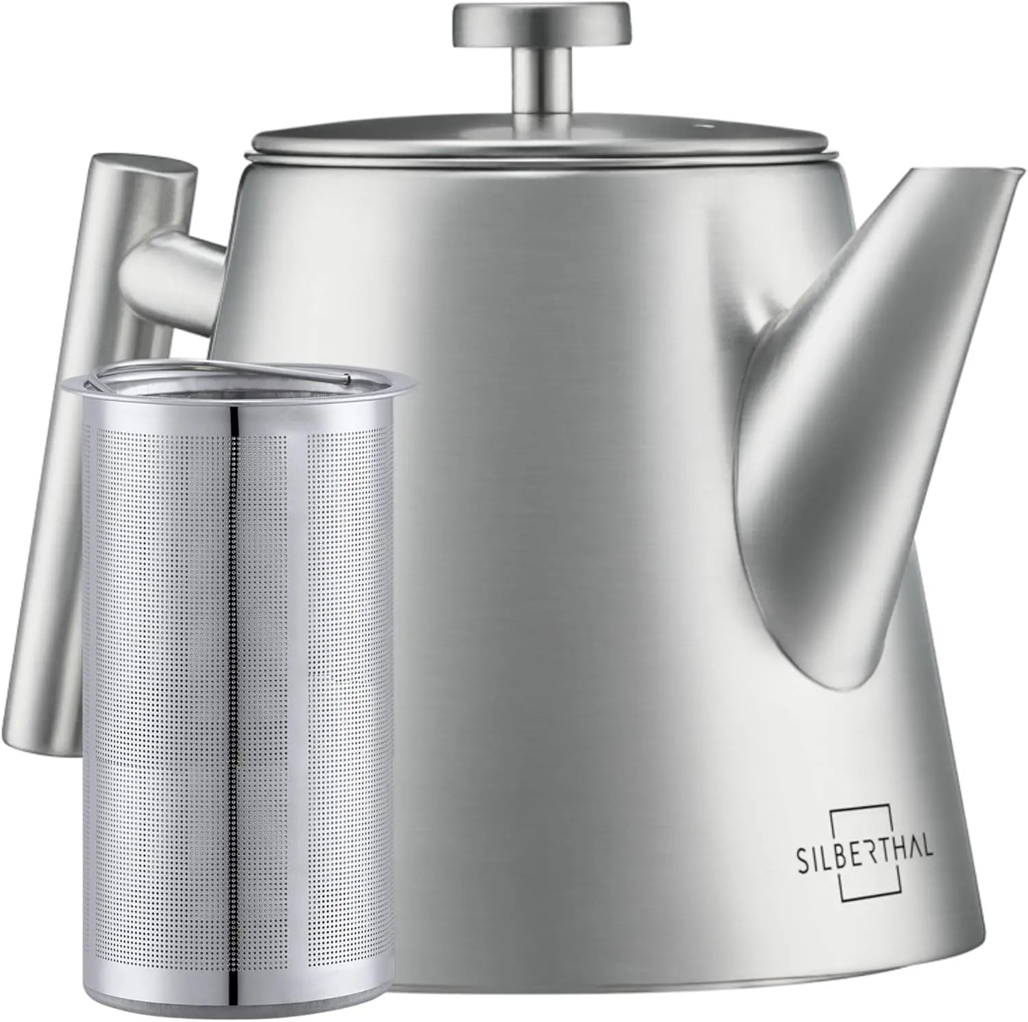 B-Ware Silberthal Teekanne Kanne Teebereiter Siebeinsatz Edelstahl Silber 1 L Isoli407