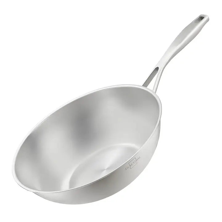 B-Ware Silberthal Wokpfanne Wok Edelstahl 28 Cm Induktion Pfanne Kochgeschirr