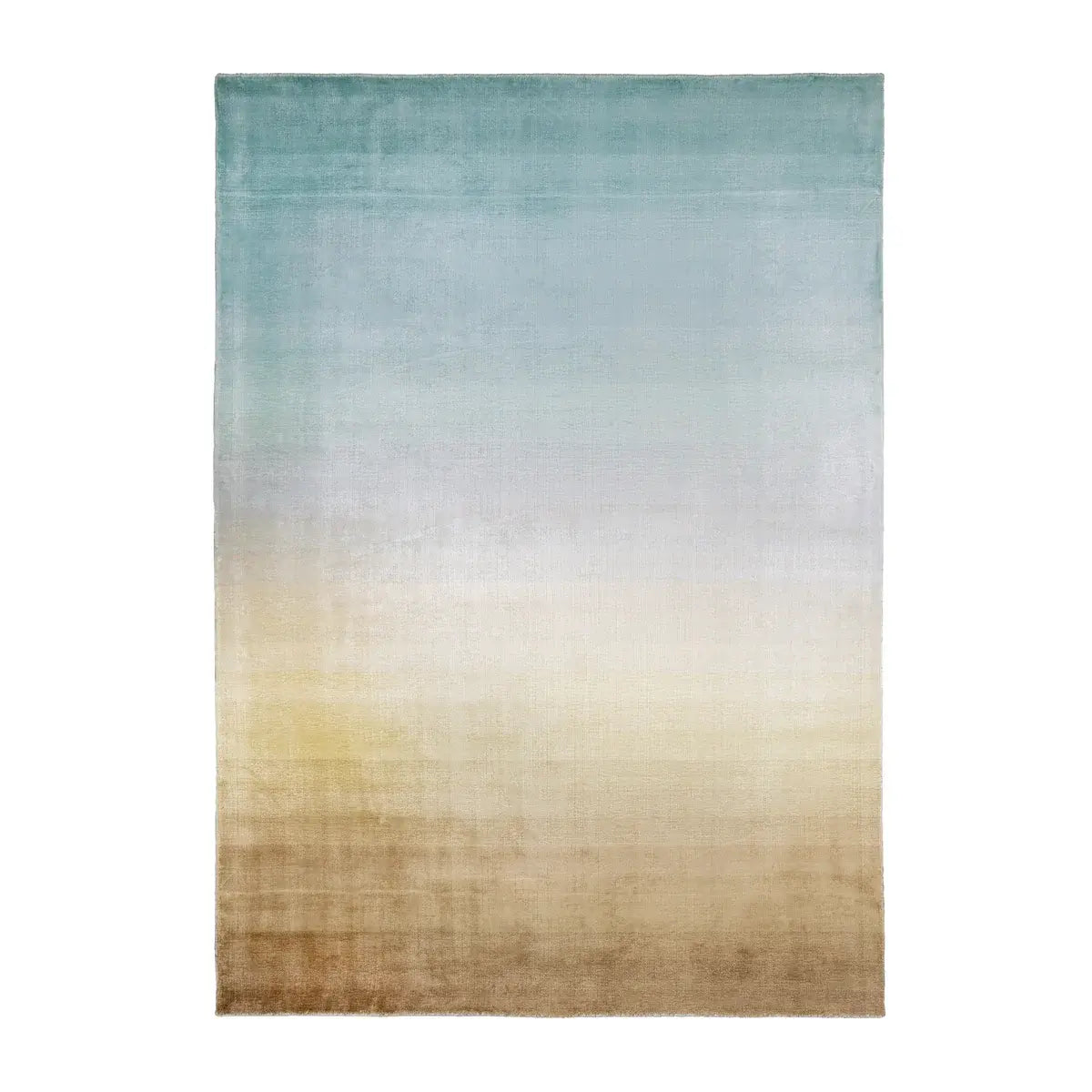 B-Ware Sitzfeldt Teppich Bodenbelag Ombre Loom Aqua Gold 170 X 240 Cm Tencel Baumwolle