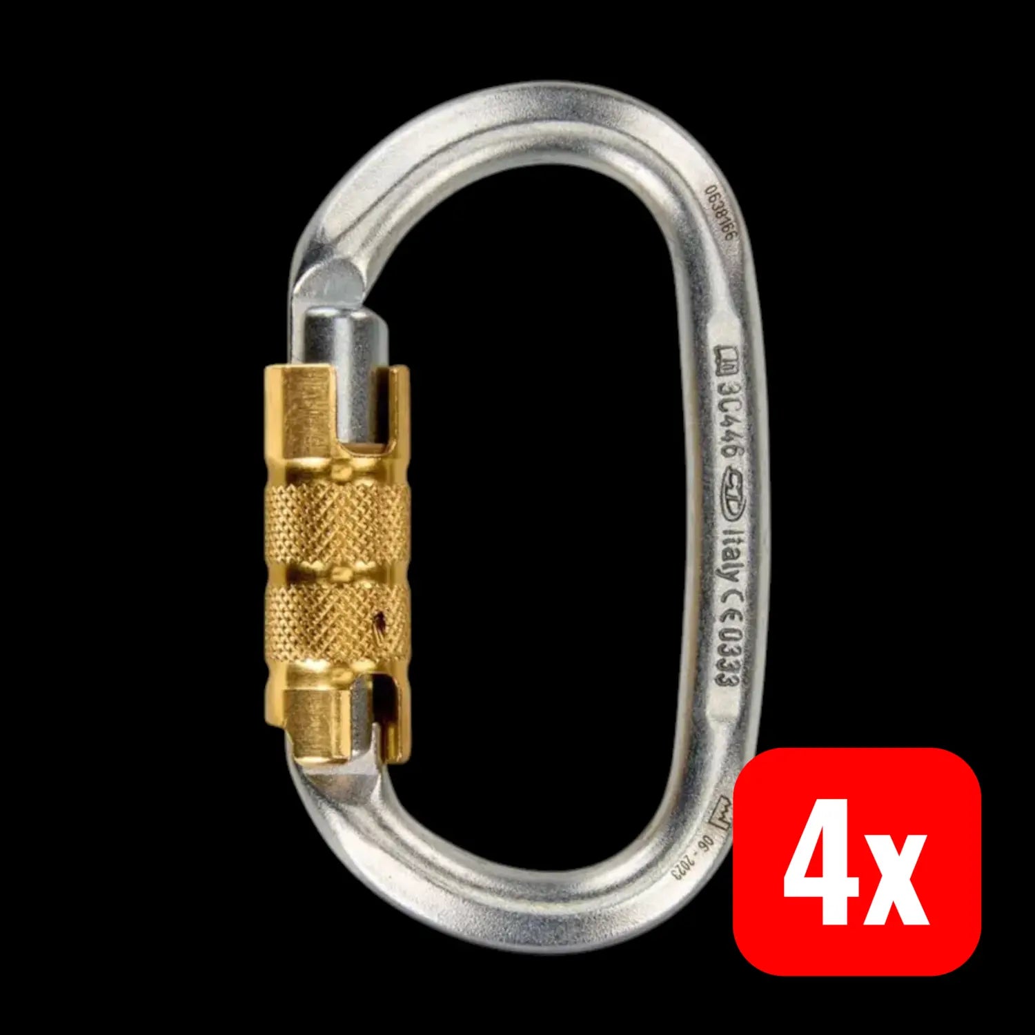 B-Ware Skylotec Karabiner Pillar Verbindung Oval Triplexverschluss Stahl 4 Stück