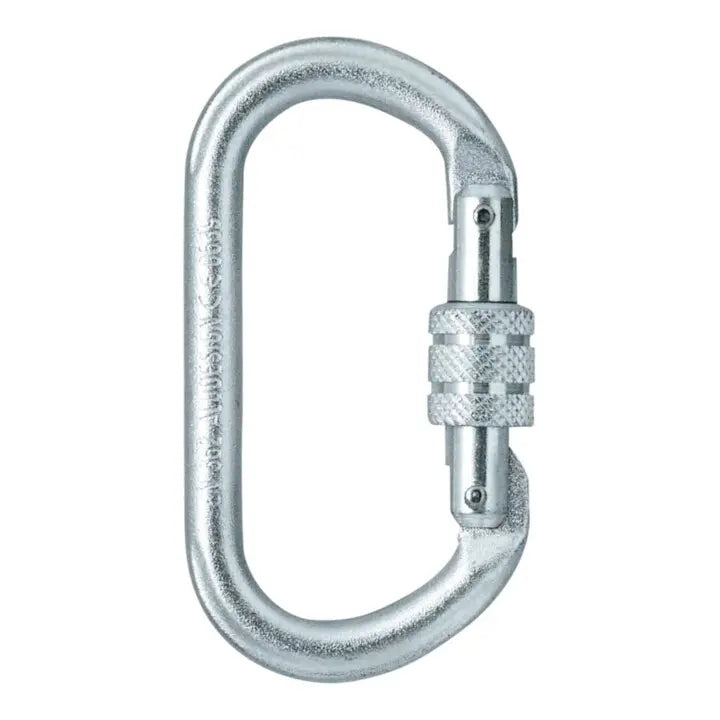 B-Ware Skylotec Karabiner Verbinder Ovalstahl Seilzugangstechnik Silberfarben 4 Stück