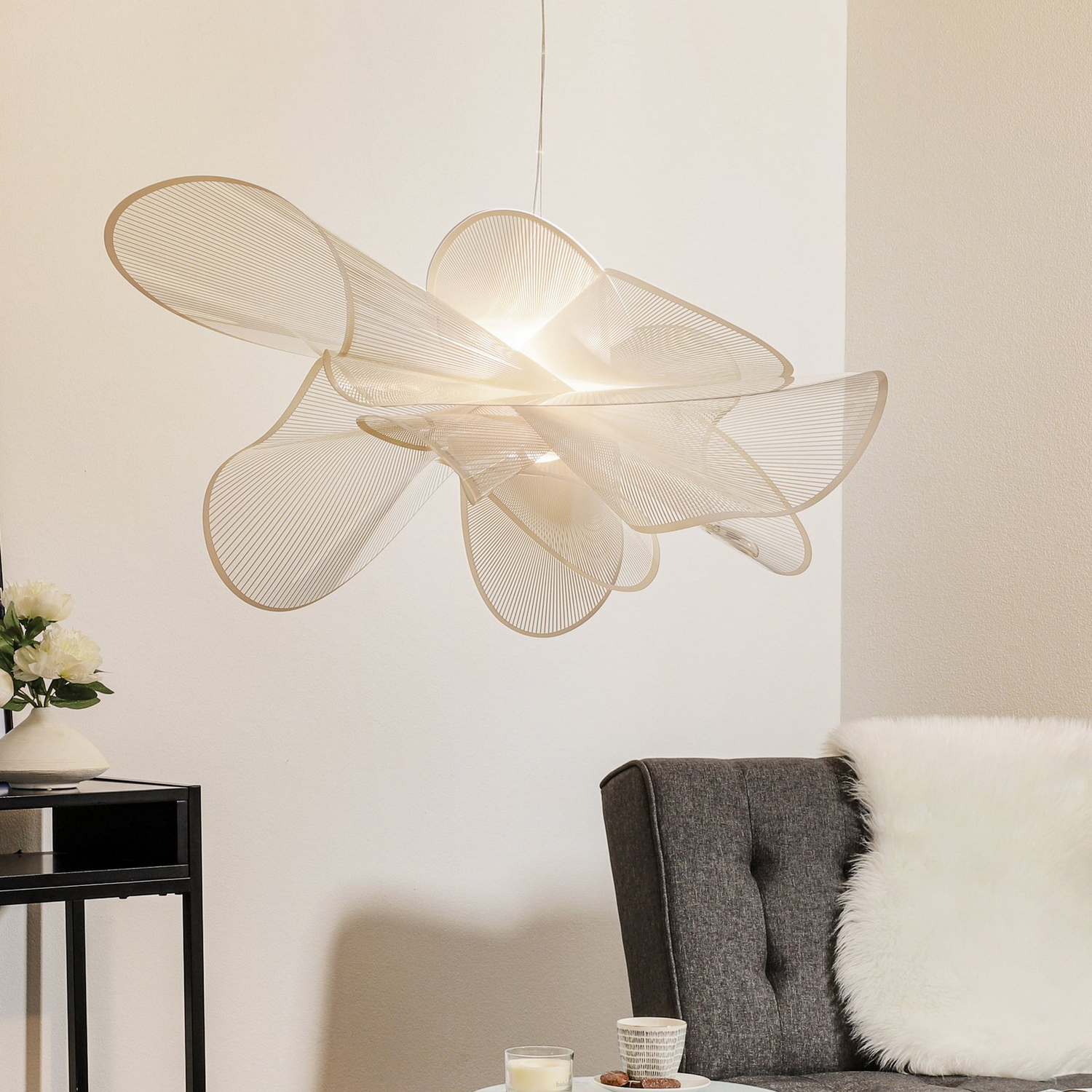 B-Ware Slamp La Belle étoile Pendelleuchte Weiß 90 Cm Lampe Leuchte Pendelleuchte Ip20