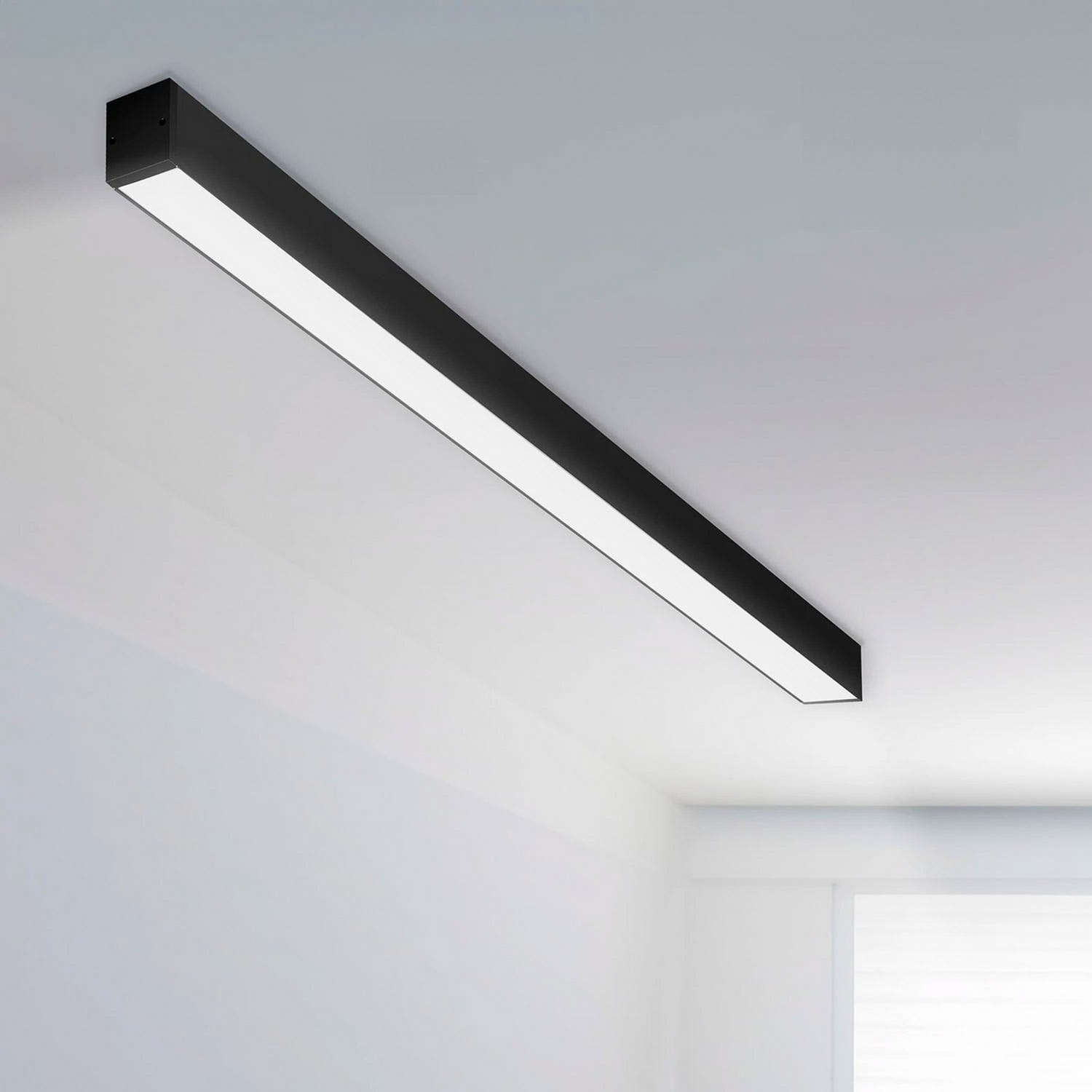 B-Ware Slc Led Deckenleuchte Panel Lampe Click Für Länge 140 Cm Schwarz Cct