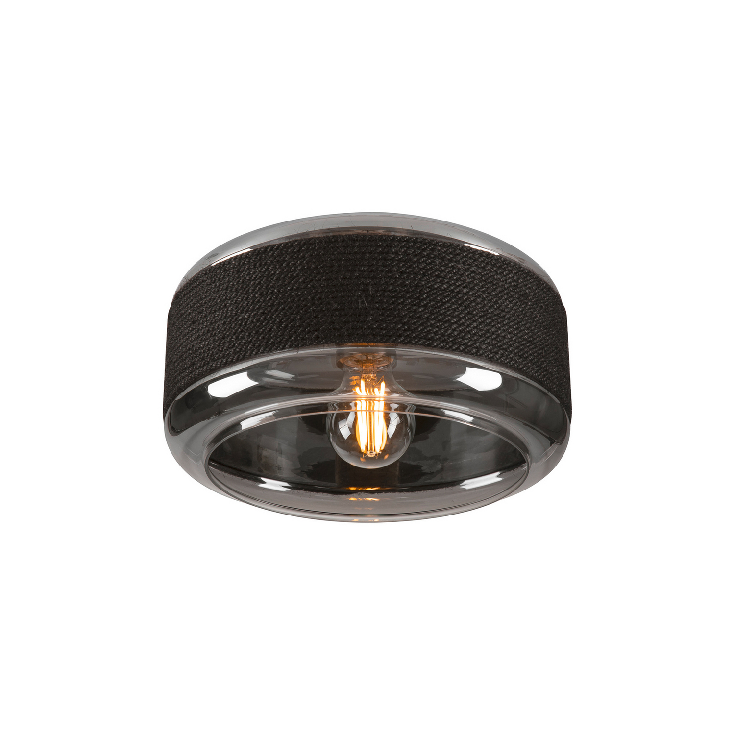 B-Ware Slv Deckenlampe Leuchte Pantilo Rope 27 Schwarz Grau Silber Glas Modern